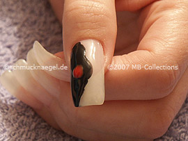 nail art pens in the colours red, white, silver and bronze