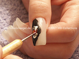 spot-swirl or a toothpick and strass stones in crystal