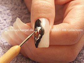 spot-swirl or a toothpick and strass stones in crystal