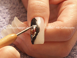 spot-swirl or a toothpick and strass stones in crystal