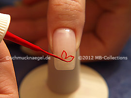 Nail art liner in the colour red