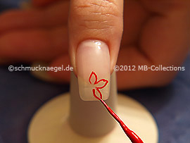 Nail art liner in the colour red