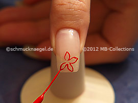 Nail art liner in the colour red