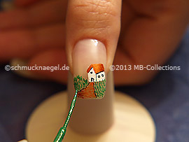 Nail art liner in the colour green