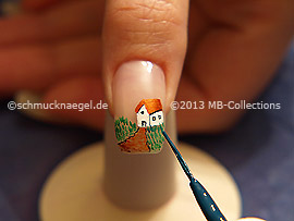 Nail art liner in the colour dark green