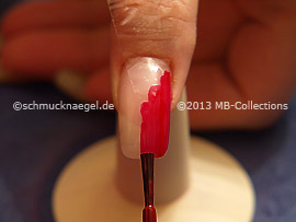 Nail lacquer in the colour red
