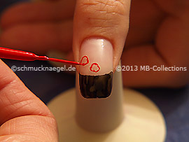 Nail art liner in the colour red