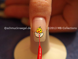 Nail art liner in the colour red