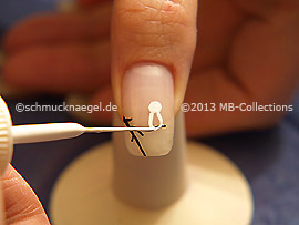 Nail art liner in the colour white