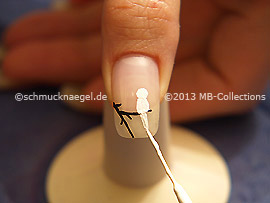 Nail art liner in the colour white