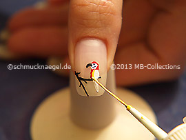 Nail art liners in the colours red and yellow