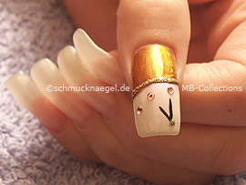 nail art liner in the colours black and gold-glitter