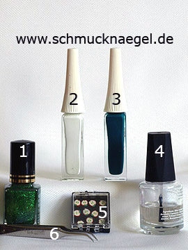 Products for the design 'Nail art fimo motif with glitter nail lacquer' - Nail polish, Nail art liner, Fimo fruits