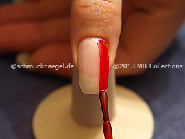 Nail lacquer in the colour red