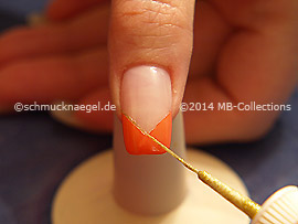 Nail art liner in the colours gold-Glitter