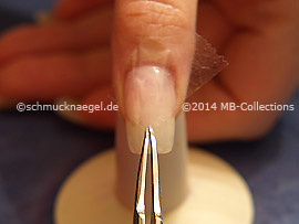 Clear adhesive tape and tweezers