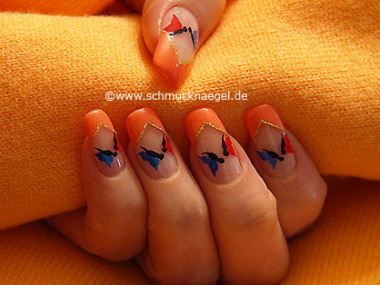 Butterflies as spring motif for the fingernails