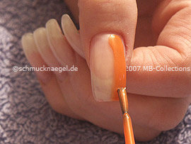 Nail polish in the colour orange