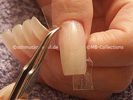 tweezers and clear adhesive tape