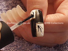 clear nail polish, strass stones and spot-swirl