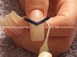 tweezers and French manicure template V-shaped