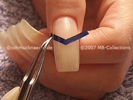 tweezers and French manicure template V-shaped