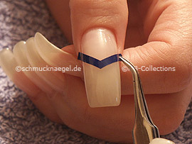 tweezers and French manicure template V-shaped