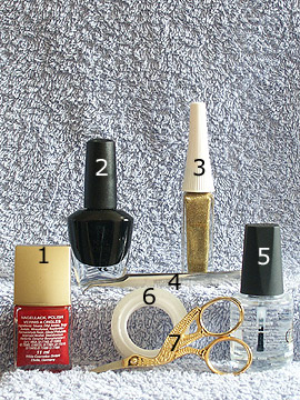 Products for corset motif - Nail polish, Nail art liner, Clear nail polish