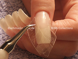 clear adhesive tape, cutter and tweezers