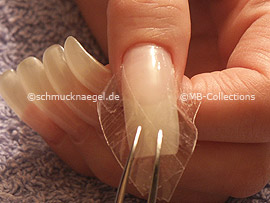 clear adhesive tape, cutter and tweezers