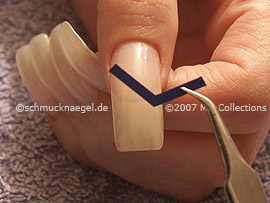 V-shaped French manicure templates and tweezers