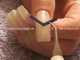 V-shaped French manicure templates and tweezers