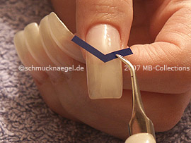 V-shaped French manicure templates and tweezers