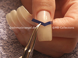 V-shaped French manicure templates and tweezers