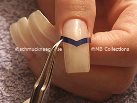 V-shaped French manicure templates and tweezers