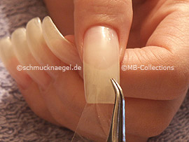 clear adhesive tape, tweezers and cutter