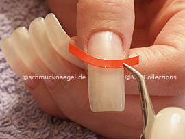 tweezers and the French manicure template