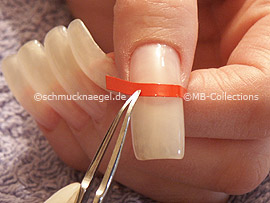 tweezers and the French manicure template