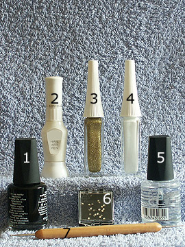 Products for full cover nail art - Nail polish, Strass stones, Nail art liner, Nail art pen, Spot-Swirl, Clear nail polish