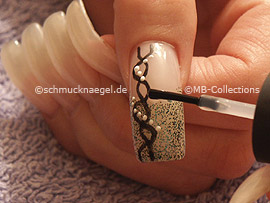 clear nail lacquer, spot-swirl and drop shaped strass stones