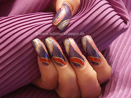 The colorful nail art motif