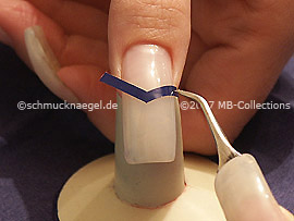 V-shaped French manicure templates and tweezers