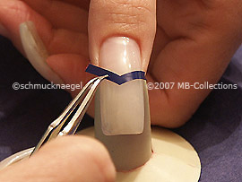 V-shaped French manicure templates and tweezers