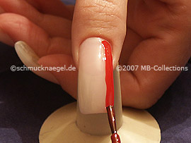 Nail lacquer in the colour red