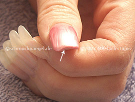 Nail polish in the colour pink