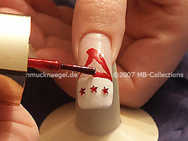 Nail lacquer in the colour red