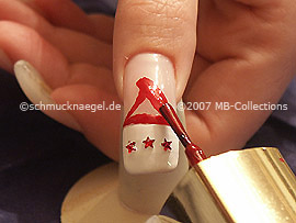 Nail lacquer in the colour red