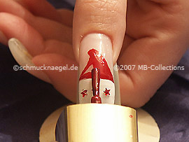 Nail lacquer in the colour red